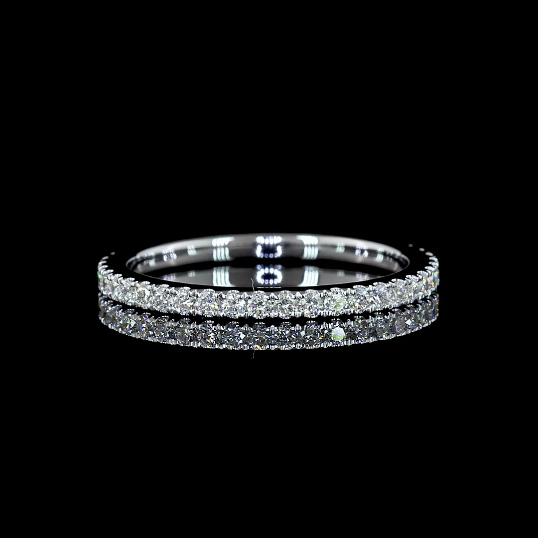 0.46 Cts 18k White Gold Round Shape Eternity Band Eternity Band