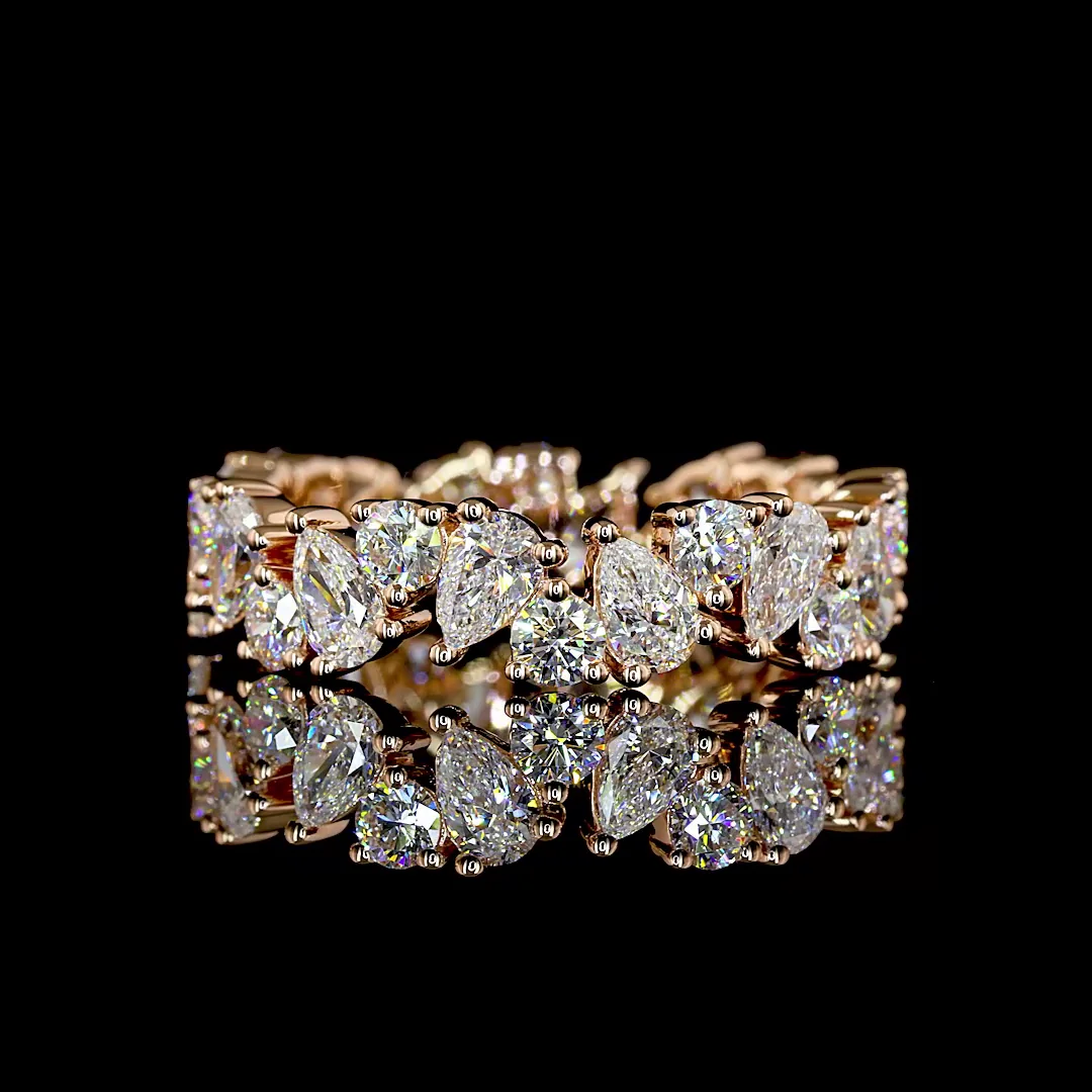 2.52 Cts 14k Rose Gold Mix Shape Eternity Band Eternity Band