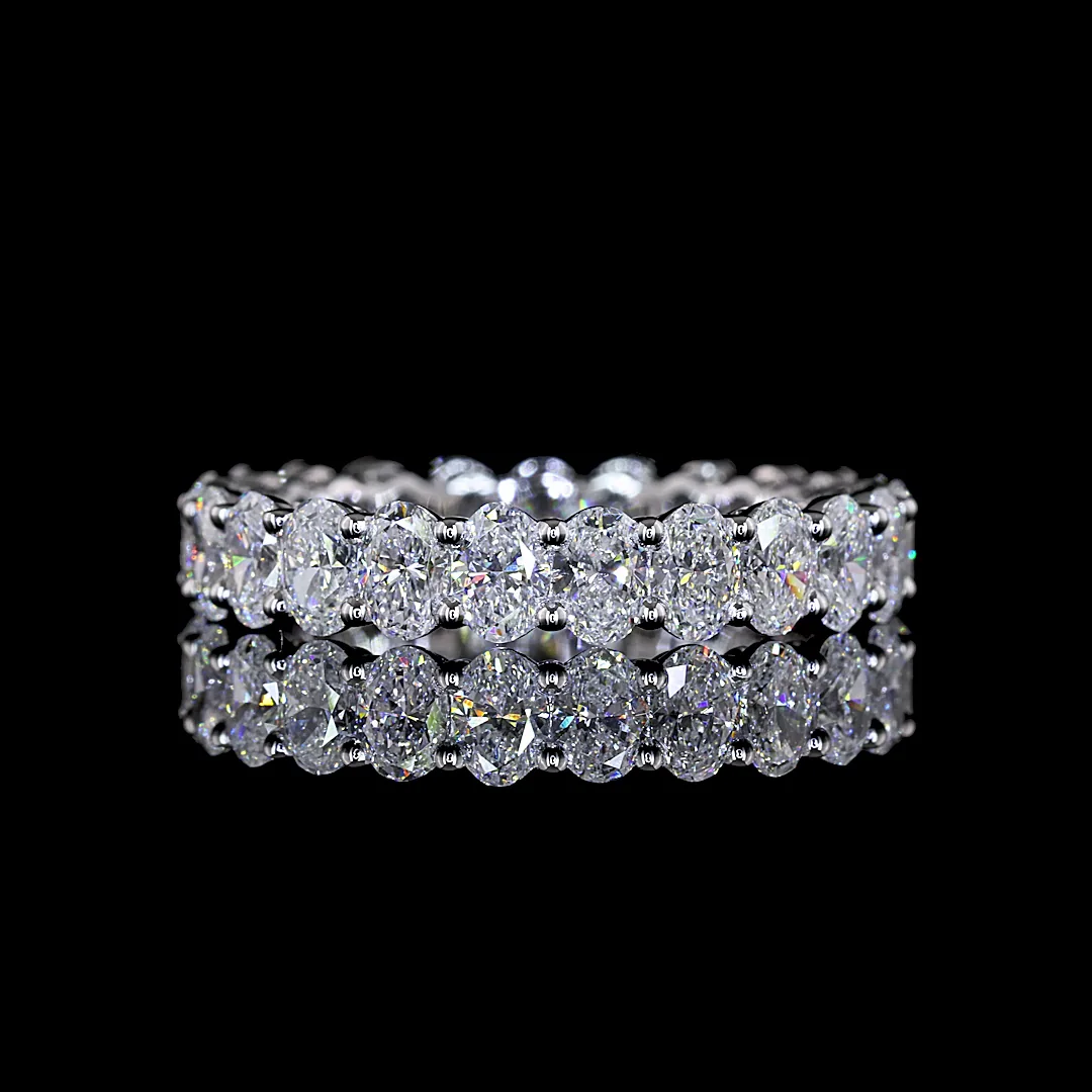 2.44 Cts 14k White Gold Oval Shape Eternity Band Eternity Band