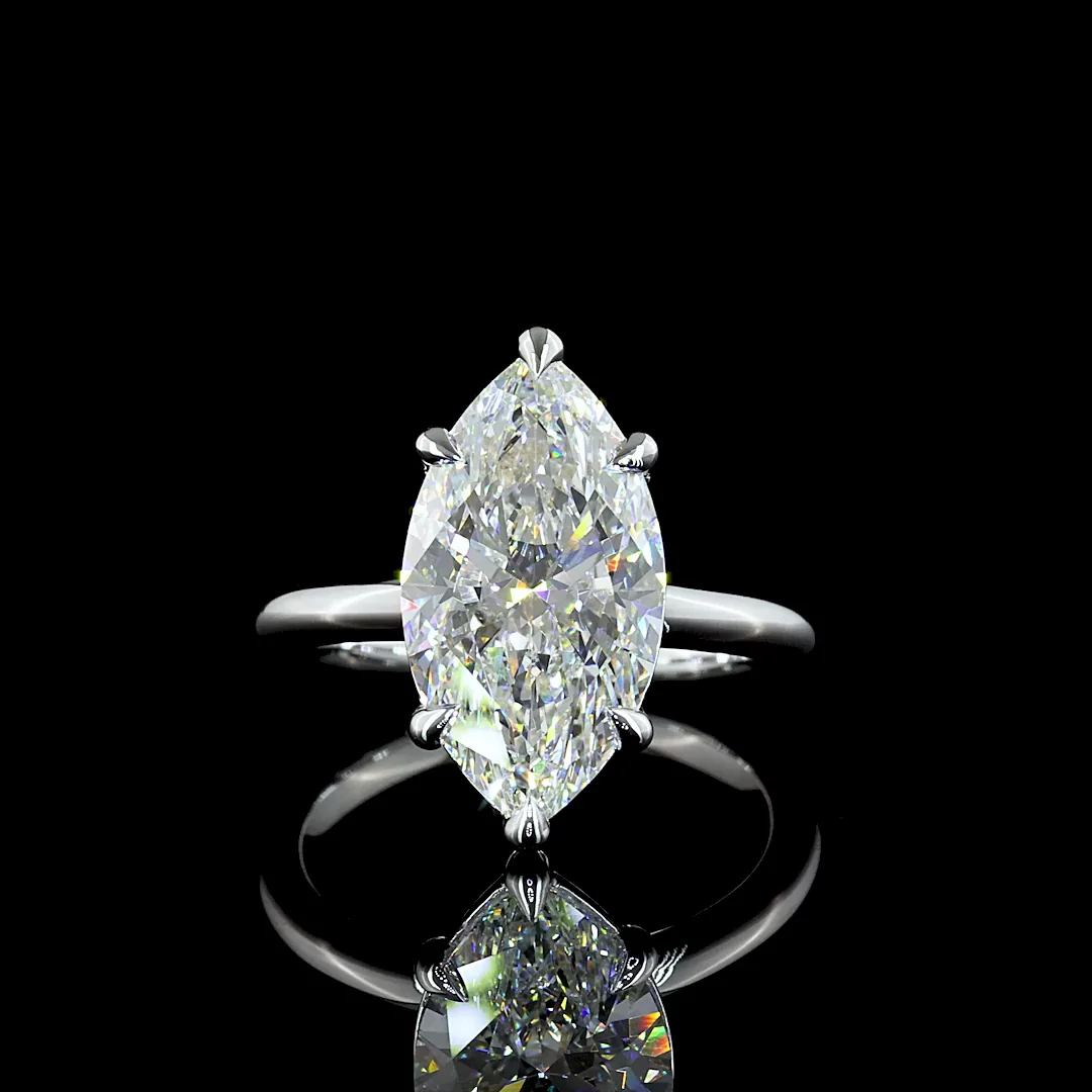 5.11 Cts 14k White Gold Marquise Shape Solitaire Ring