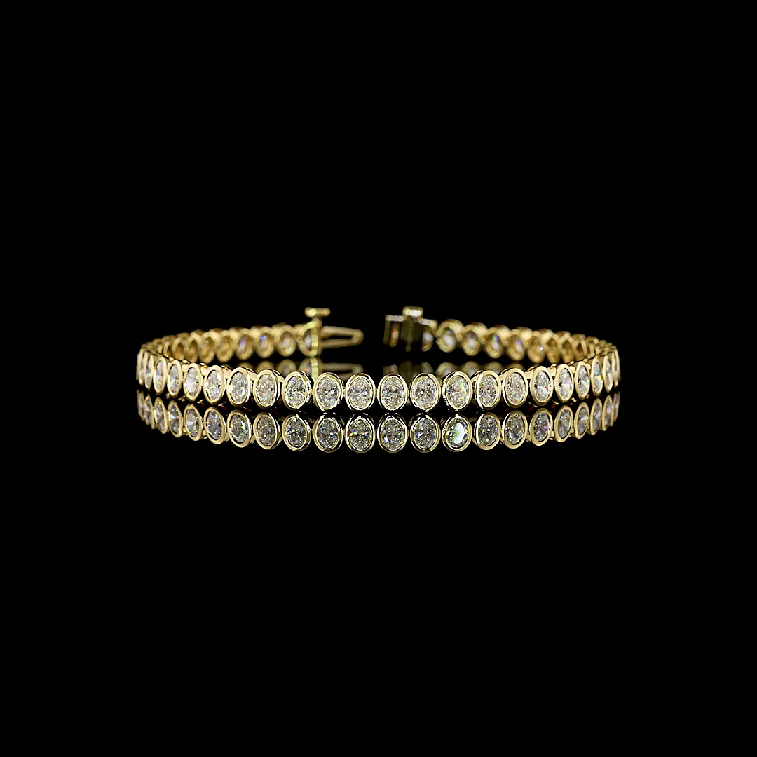 5.14 Cts 14k Yellow Gold Oval Shape Tennis Bracelet